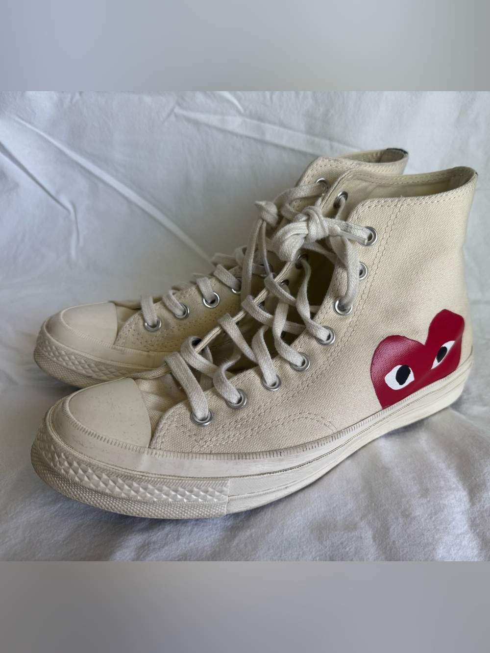 CDG Converse Off-White High-Top Sneakers